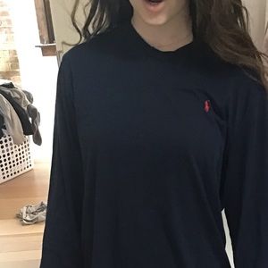 Navy long sleeve Ralph Lauren shirt